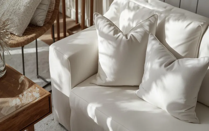 تاثیر رنگ پارچه مبلی سفید در دکوراسیون