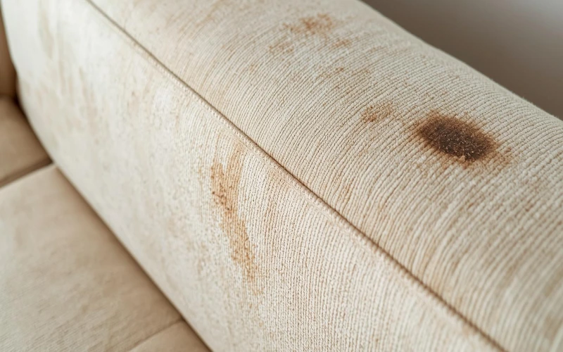 مبل روشن با لکه های چرک مرده