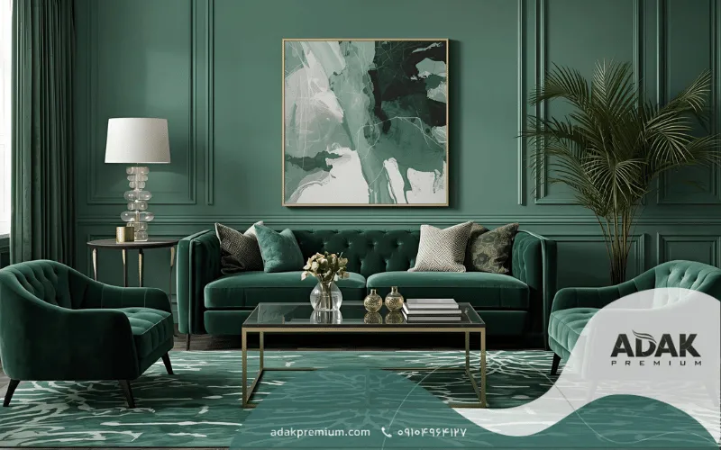 پارچه مبلی سبز رنگ از جدیدترین رنگ پارچه مبلی