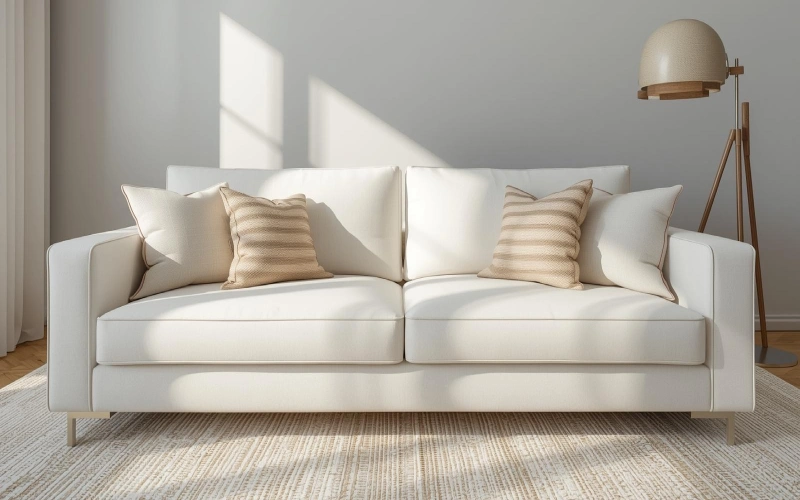 مبل تمیز در اتاق روشن