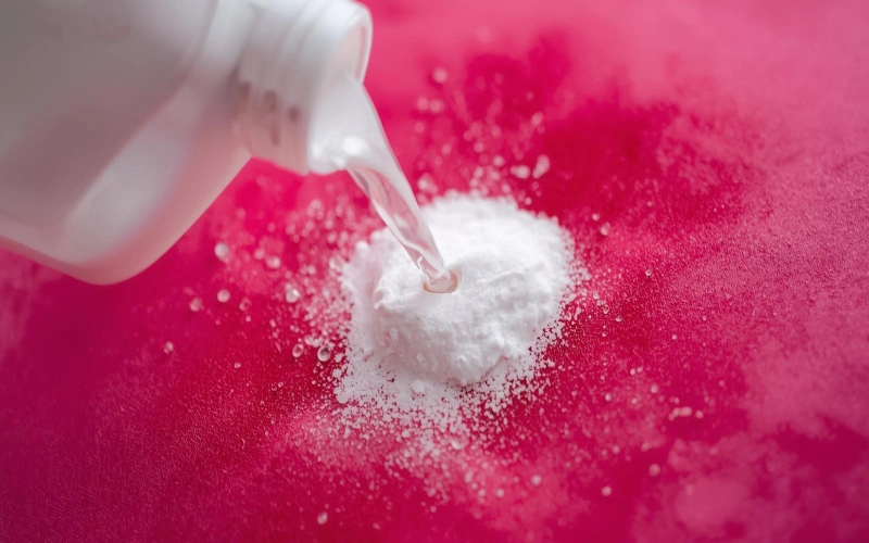 شوینده روی پارچه مبل رنگی