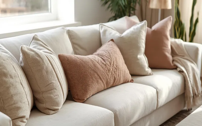 دکوراسیون با رنگ پارچه مبلی سفید